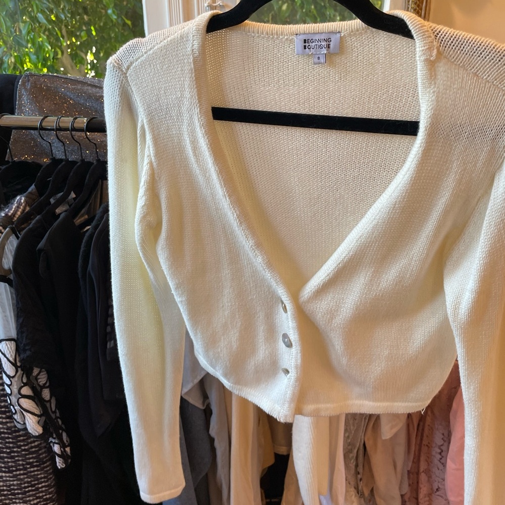 Beginning Boutique Cream Cardigan